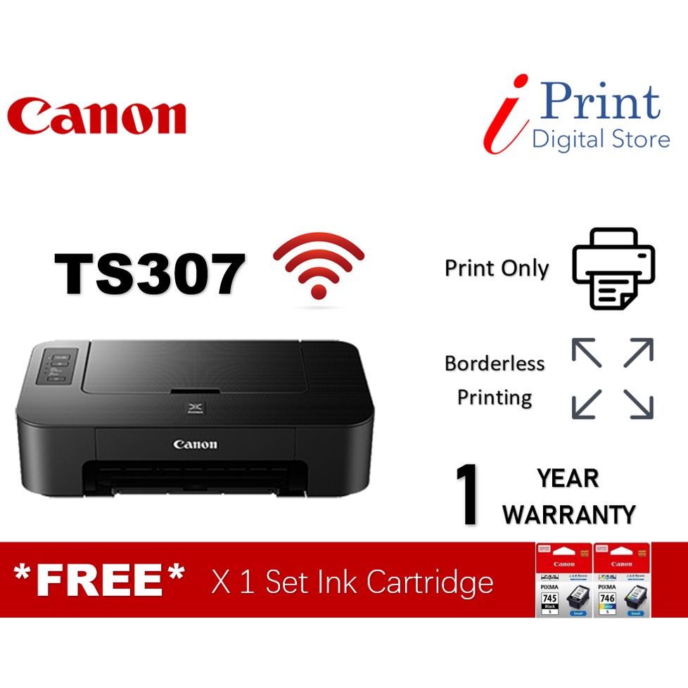 CANON PIXMA TS307 ( Wi Fi , Wireless ) [PRINT ONLY] Shopee Malaysia