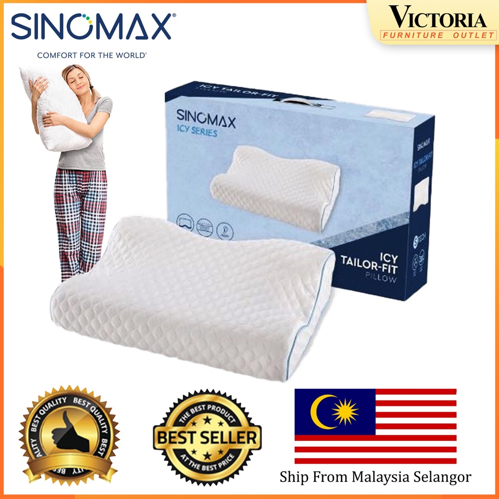 VICTORIA FURNITURE Sinomax Icy Cool Pillow HOTEL& RESORT & LTP PILLOW NECK MEMORY PILLOW BANTAL LEHER [1 PC ONLY]