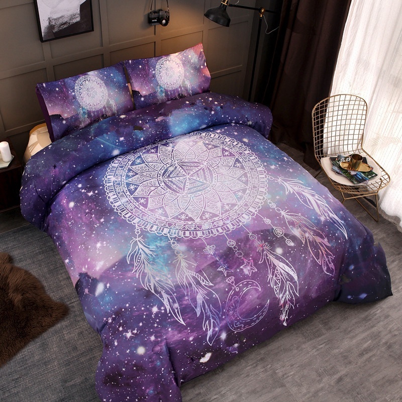 3d Bohemian Bedding Set Purple Bed Set Single Double Queen King