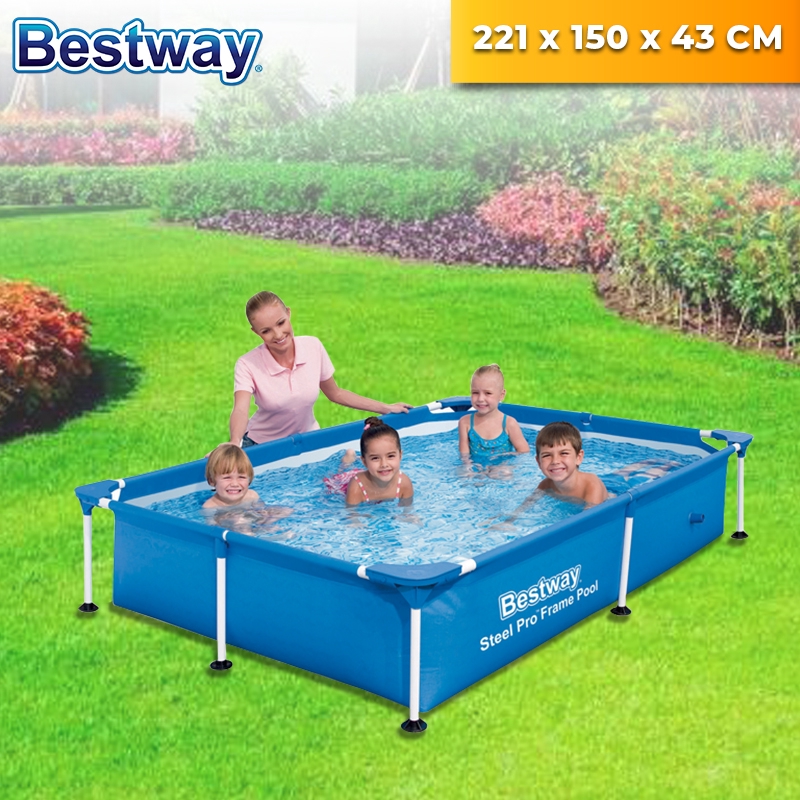 BESTWAY 56401 2.21 Meter Steel Pro Frame Pool Set Adult Family Kids ...