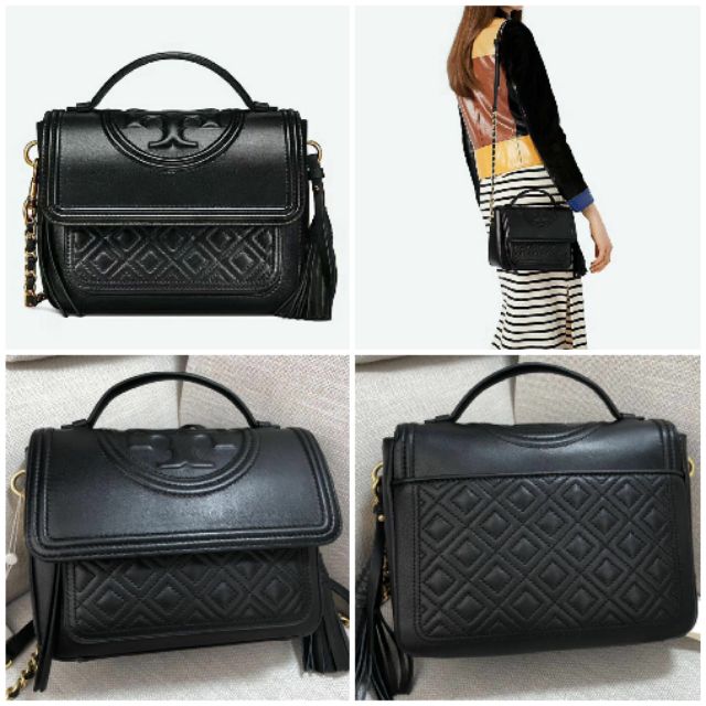 TB TORY BURCH FLEMING SATCHEL BLACK 