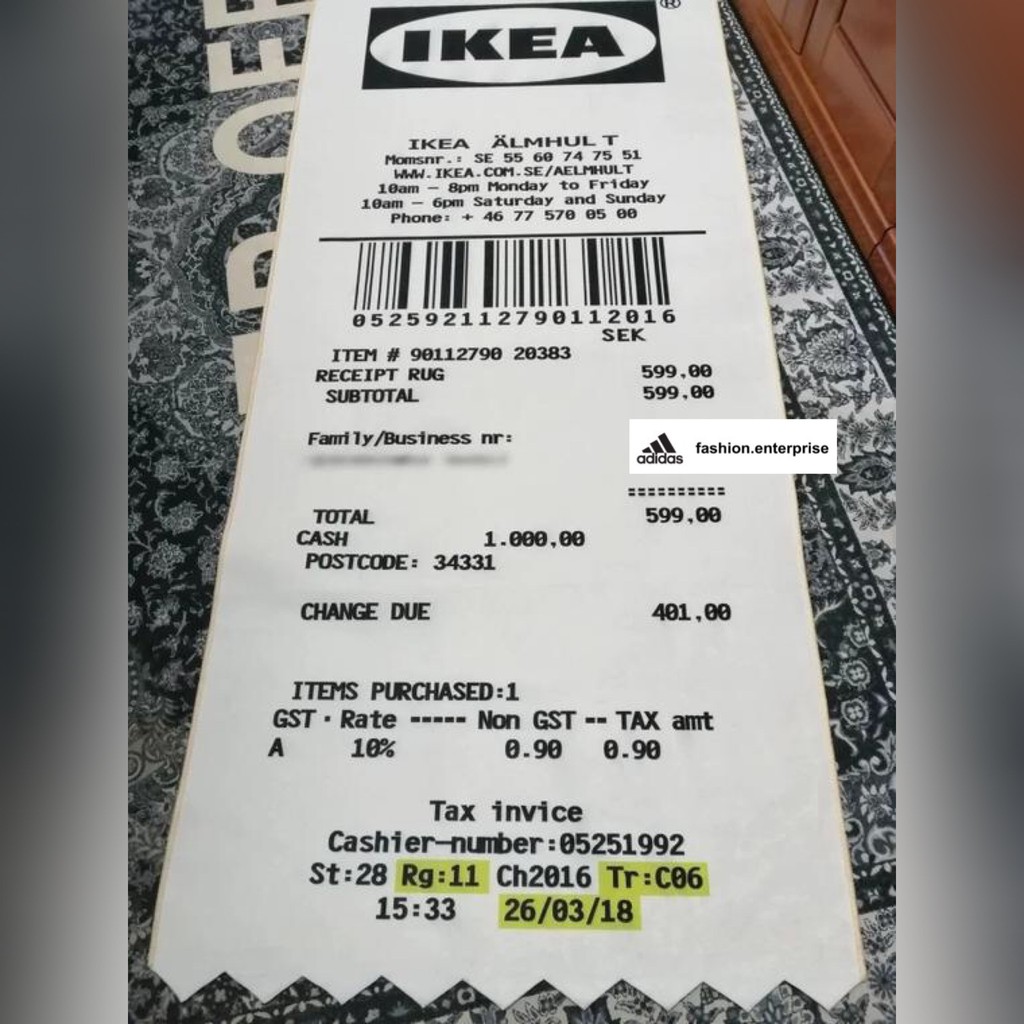 Virgil Abloh X IKEA MARKERAD RECEIPT Rug Shopee Malaysia | tyello.com