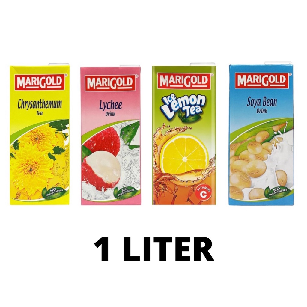 Minuman Kotak Marigold 1 Liter Chrysanthemum / Lychee / Ice Lemon Tea