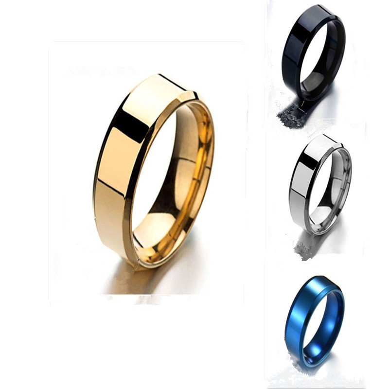 Fast Shipping Cincin Lelaki Simple Titanium Silver Black Rose Gold Men Ring Shopee Malaysia