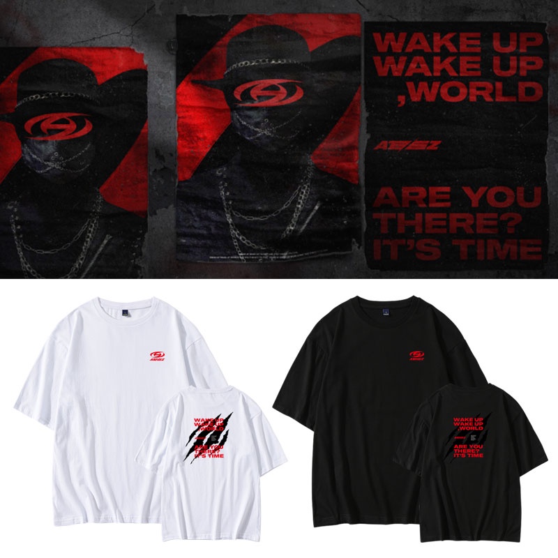 ATEEZ T-shirt Short Sleeve Shirt Tshirt Merch Merchandise The World EP.1: Movement Album Top Baju Kpop Murah Cotton