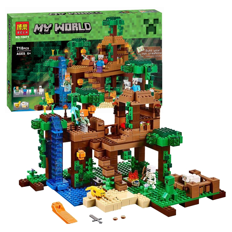 Lego Minecraft Series Building Blocks Diy Assembly Toy Gift My World The Jungle Tree House Set Kids Toys Shopee Malaysia