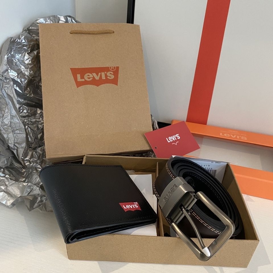 Levi's Men's belt & wallet gift set business Waistband pin buckle  double-sided leather belt Levi's belt wallet Gifts for elders, for dad |  Shopee Malaysia