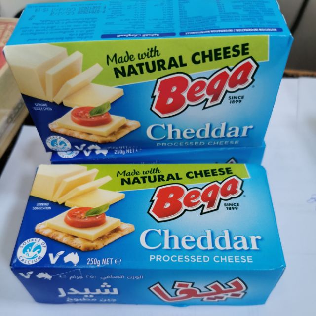 Bega Cheddar Cheese 250g Keju Cheddar Processed Cheddar