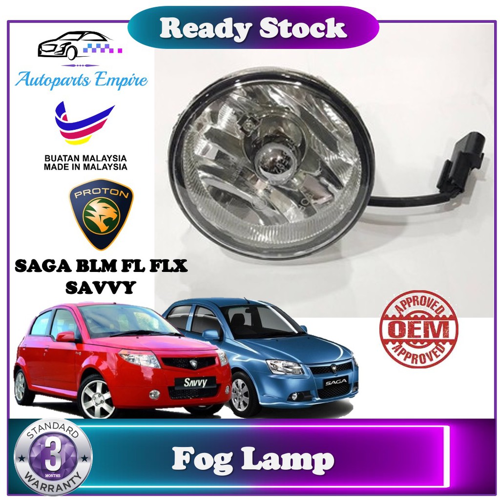 Proton Saga Blm Fl Flx Savvy Fog Lamp Sport Light Made In Malaysia Oem Fitting