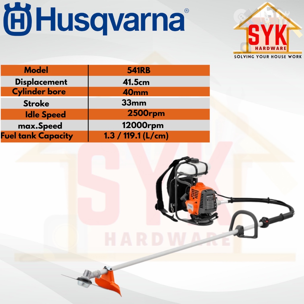 SYK HUSQVARNA 541RB Backpack Brush Cutter Gardening Tools Grass Cutter ...