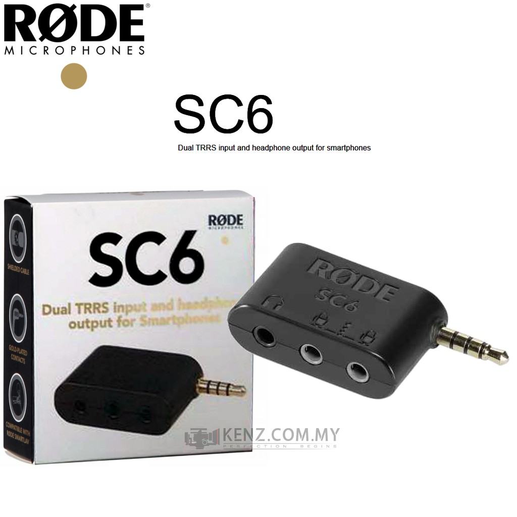 rode microphones sc6 dual trrs input and headphone output for smartphones