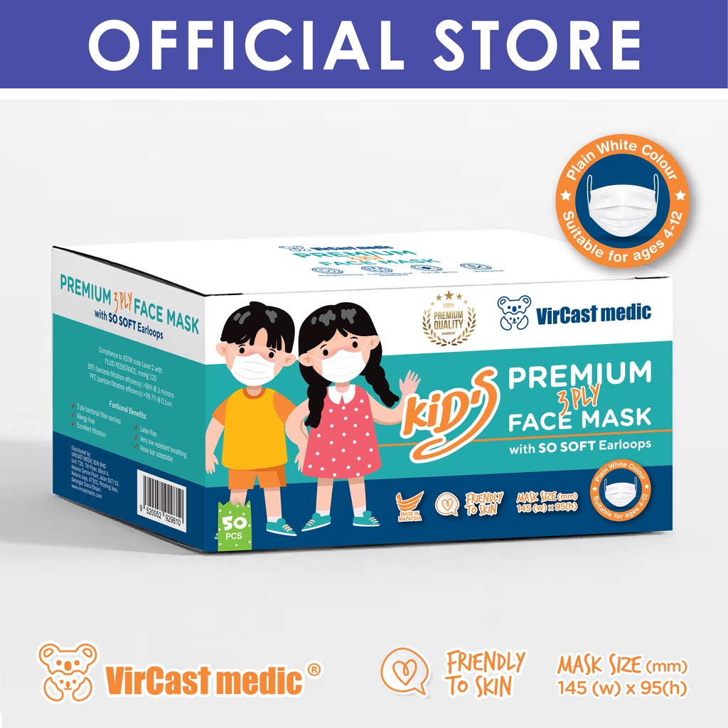 Vircast Medic Disposable Kids Face Mask (50pcs/box) [READY STOCK ...