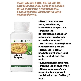 HEALTH CARE - NUTRILITE Natural B Complex (250 tab), Vitamin B complex ...