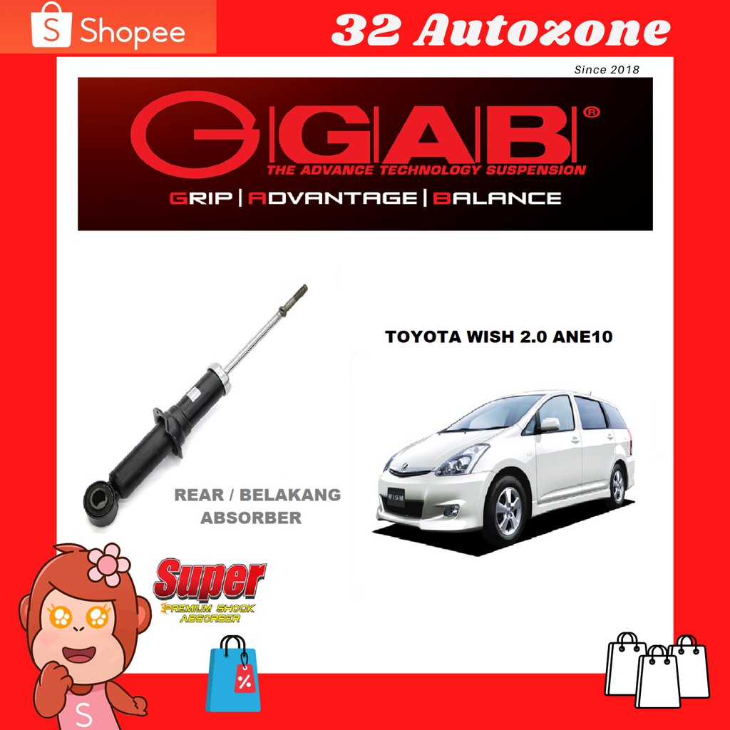 Original GAB Rear Belakang Absorber Premium Shock Absorber (2 pcs) for ...