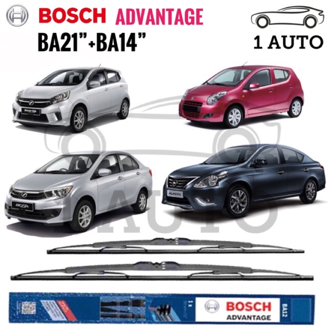 BOSCH ADVANTAGE WIPER for PERODUA AXIA, BEZZA,NISSAN 