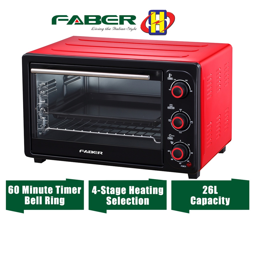 Faber Electric Oven (26L/1500W) Stainless Steel Heating Elements Oven FEO R26 RD / | Shopee Malaysia