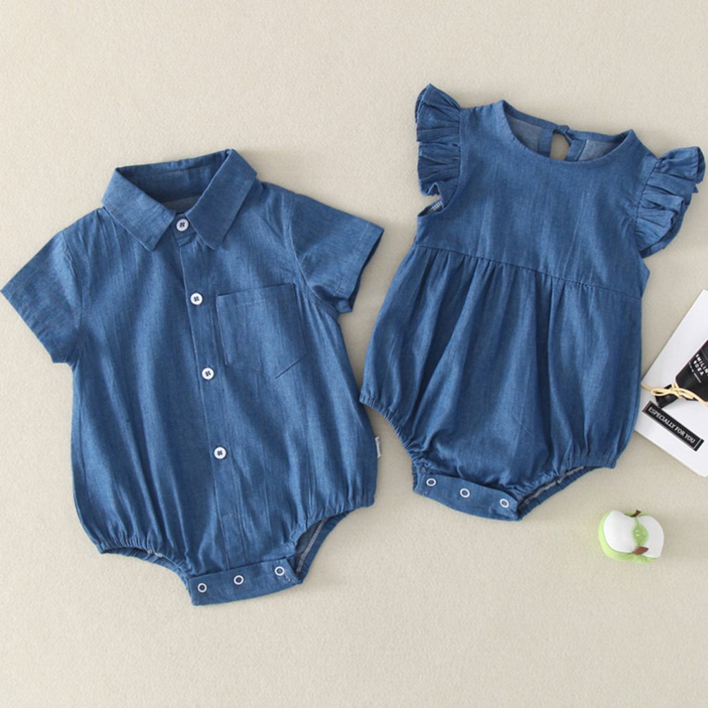 newborn denim romper
