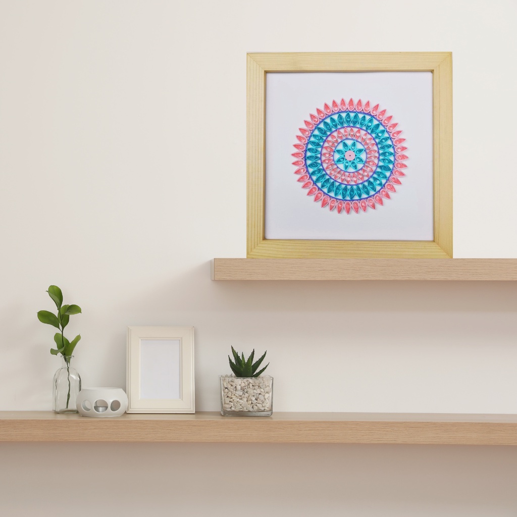 Quilled Mandala / Quilling Paper Art / Frame 9"x9" Shopee Malaysia