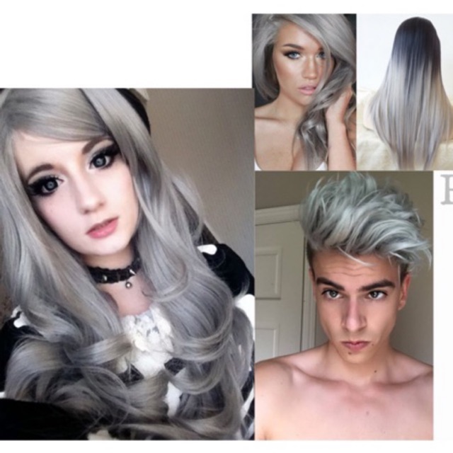 0 11 Ash Grey Sliver Grey Korea Hair Color Cream Shopee Malaysia