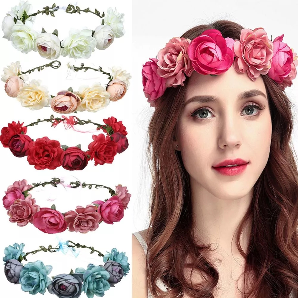 flower garland headband wedding