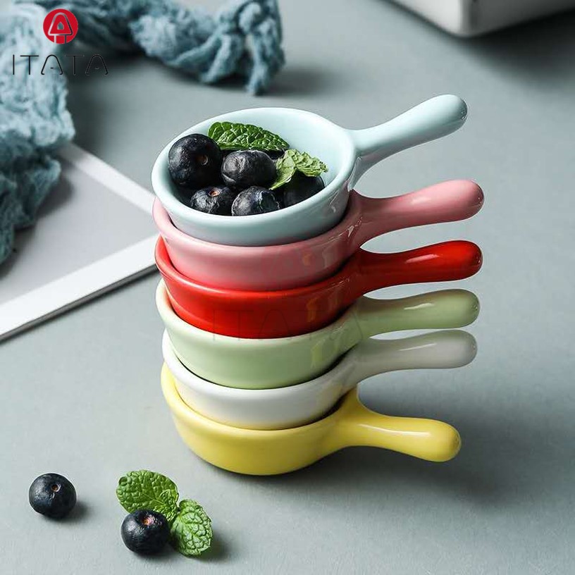 Nordic Style Mini Ceramic Soy Sauce Plate Cookware Vinegar Oil Salt