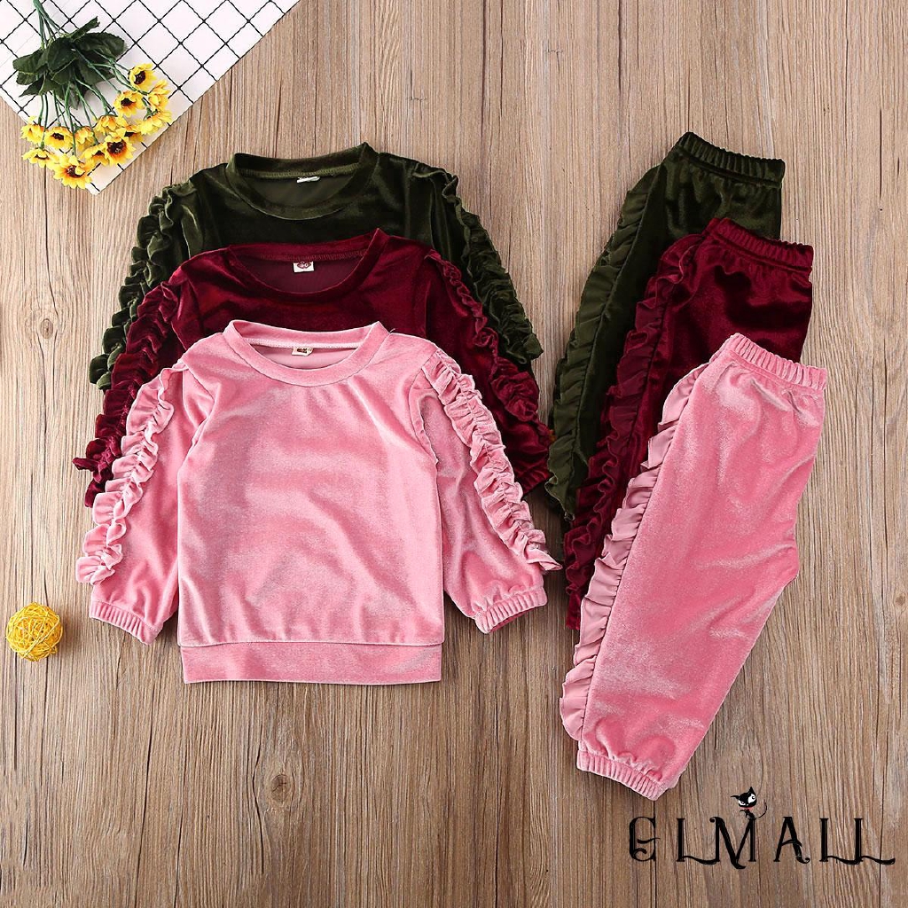 baby girl velvet tracksuit