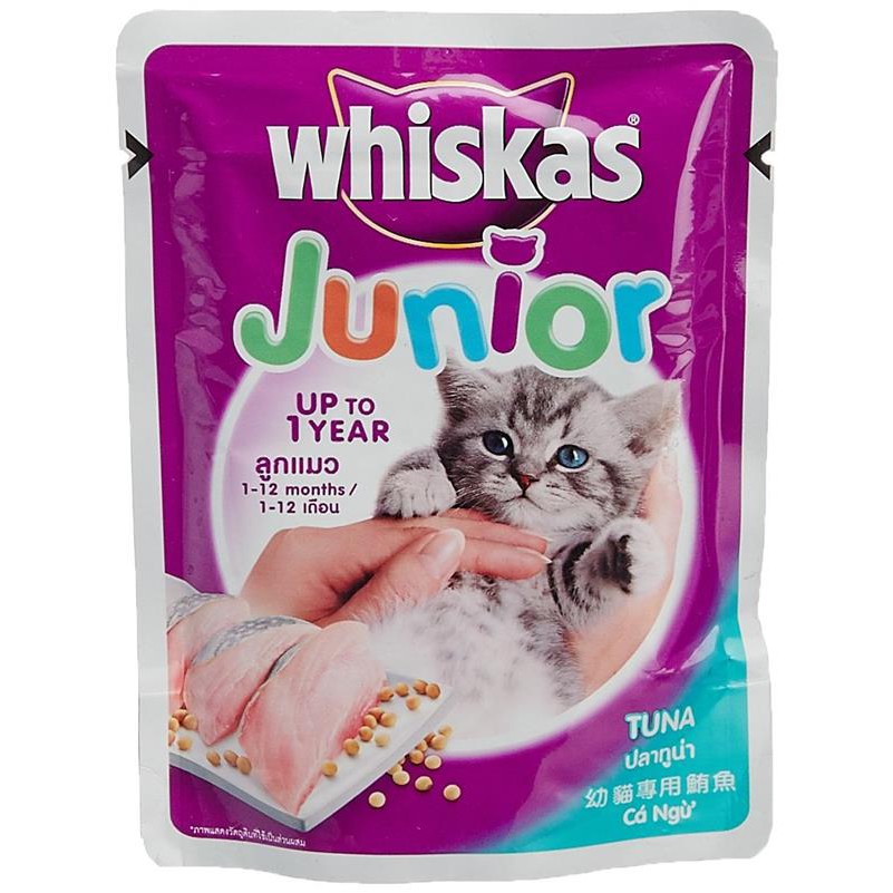 Whiskas Junior Tuna Food for Kittens & Young Cats 85g Pouch X 24