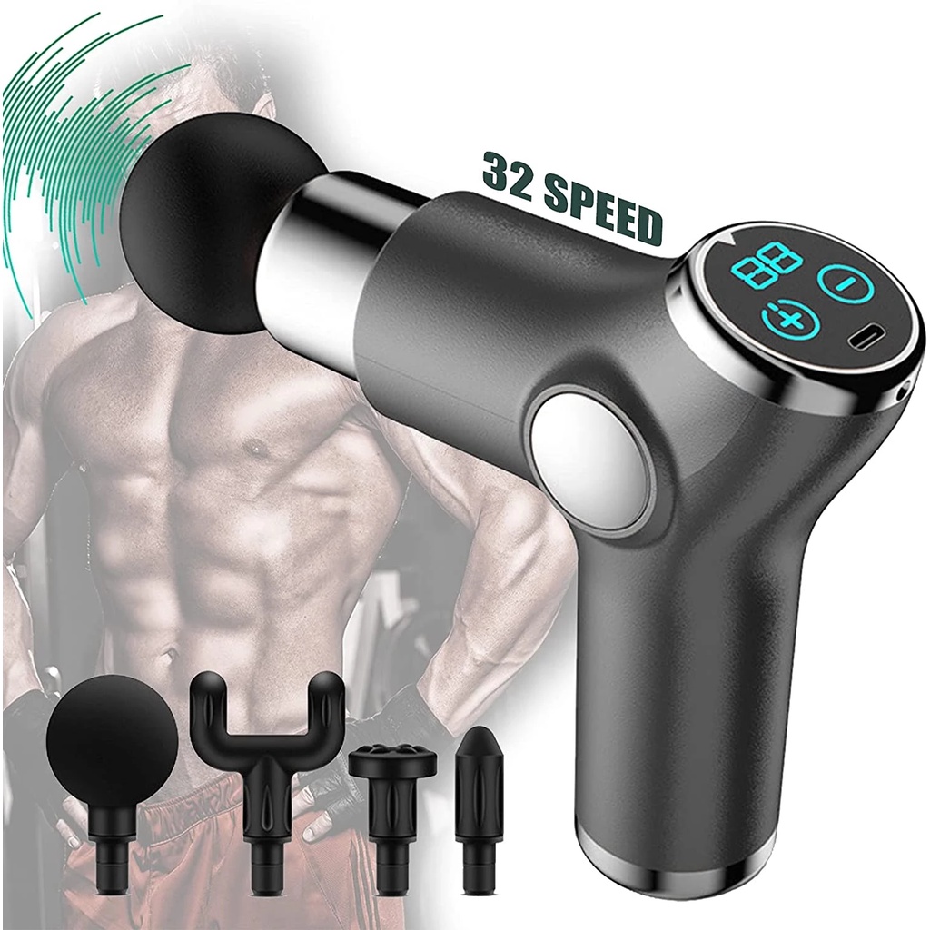 Massage gun 32 Speed Adjustment Electric massager Physiotherapy instrument Gym equipment Relaxing muscles