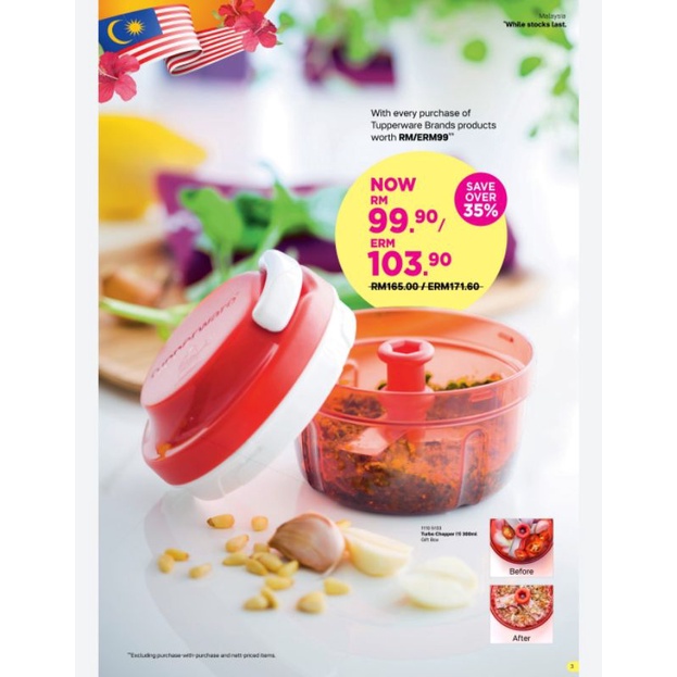 Tupperware Turbo Chopper 300ml Shopee Malaysia
