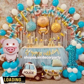 Pastel pattern birthday balloon with glue pump u0026 5m ball strap 
