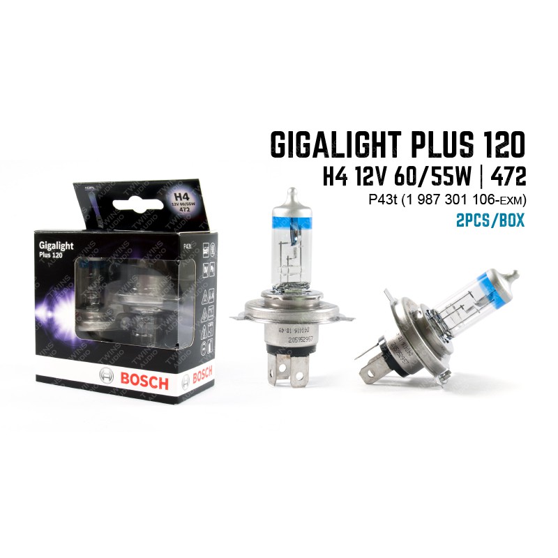 Bosch Gigalight Plus 120 12v Bulb H4 60 55w Shopee Malaysia