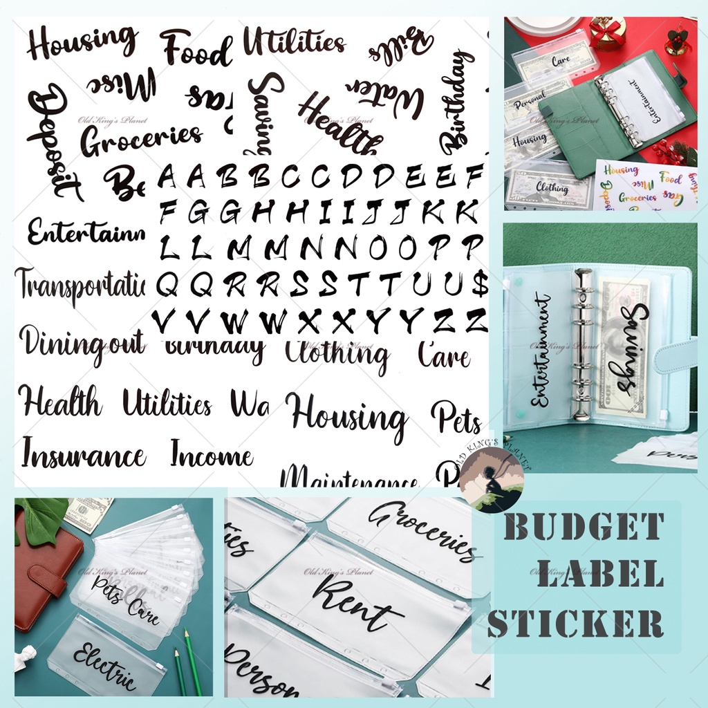 Budget Label Sticker Cash planner diary notebook Journal Schedule book Loose leaf binder 透明标签 手账本 活页本 笔记本子