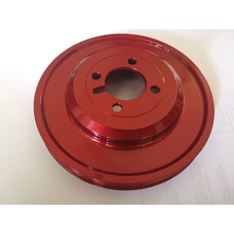 Proton wira,VDO,saga 12v 4pk crankshaft pully(RED/CHROME/BLACK)