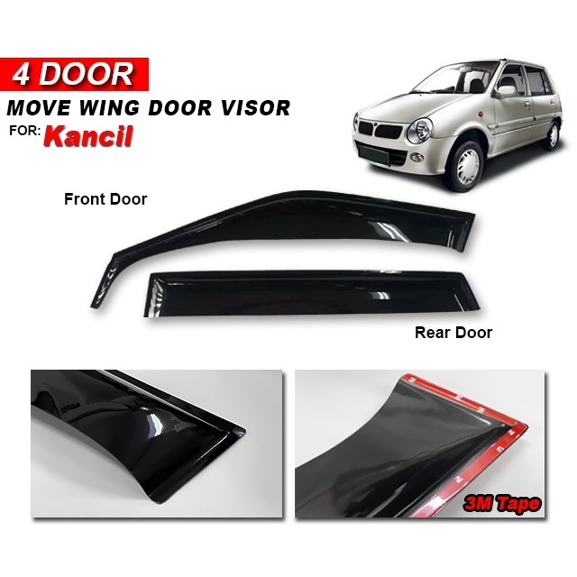 Perodua Kancil Move Wing Door Visor Sun Protection Visor (4 Pcs/Set
