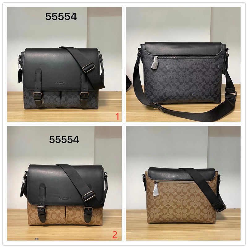coach 55554 new men's bag classic logo canvas coating stitching plain  leather METROPOLITAN soft messenger bag messenger bag | Shopee Malaysia