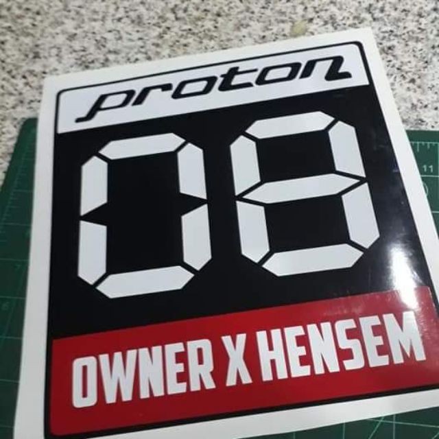 Sticker Pintu Custom Untuk Kereta Jenama Proton - Boleh Custom Nombor,  Jenama u0026 Tulisan Bawah [Harga Sekeping]