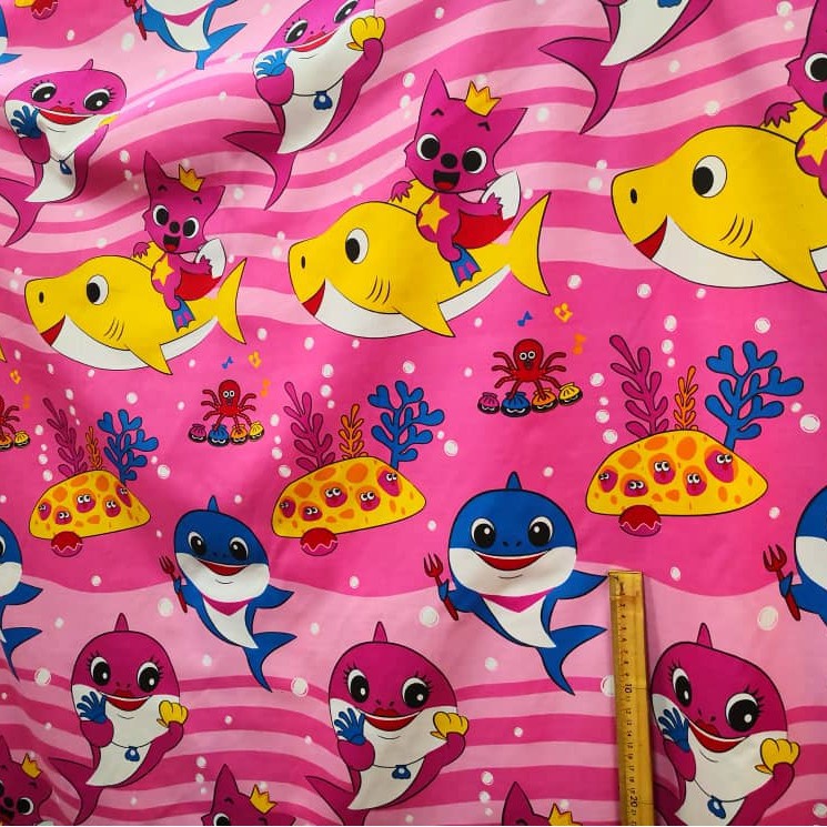 Kain Cotton Corak Baby Shark Hello Kitty Pikachu Bantal Tilam Kraftangan Bidang 45 Shopee Malaysia