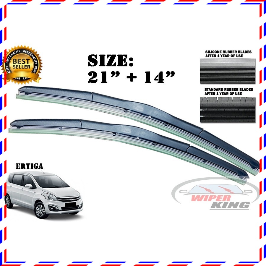 Proton Ertiga Silicone Car Wiper Blade Set (21" + 14") Shopee Malaysia