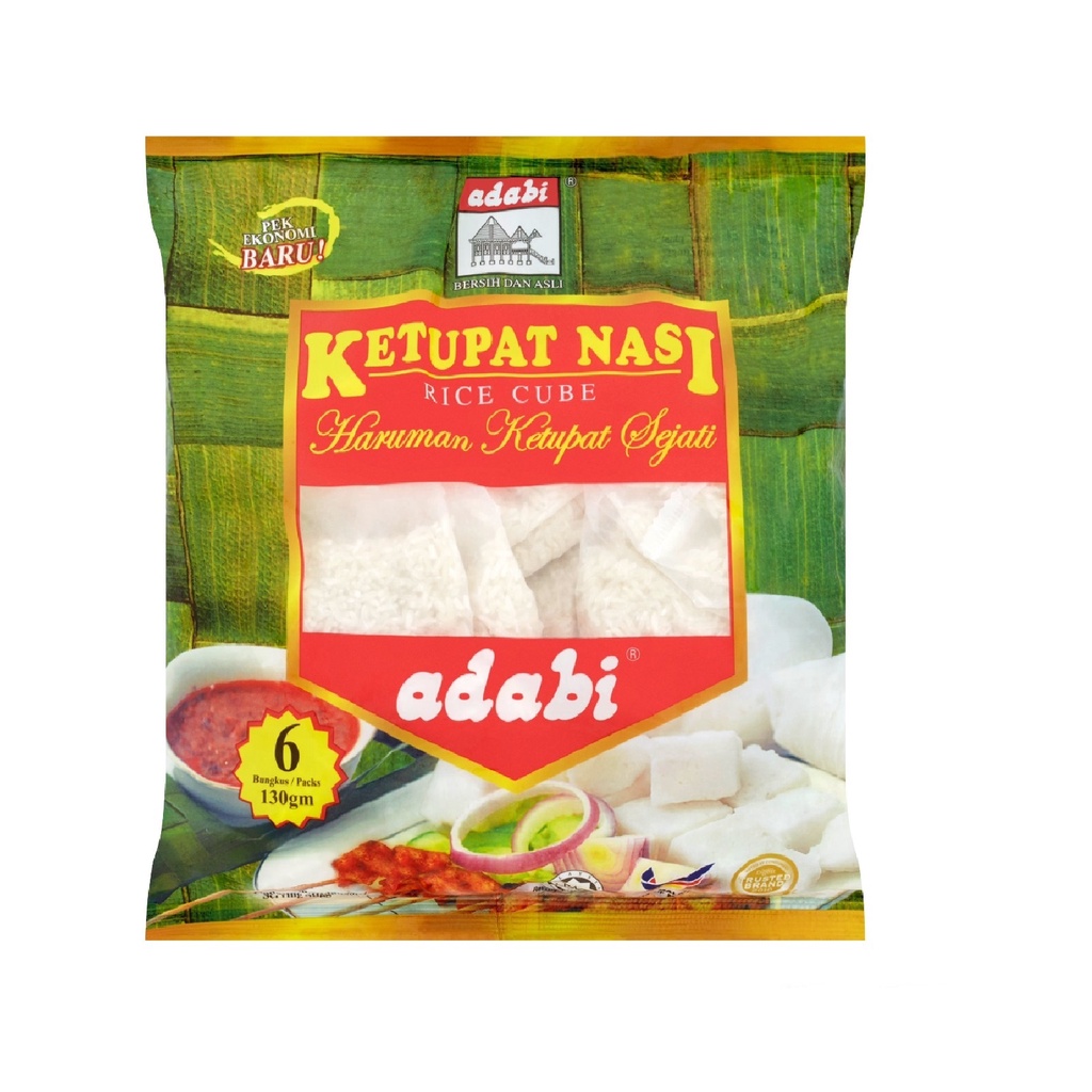 ADABI Ketupat Nasi Pek Ekonomi 6x130g | Shopee Malaysia