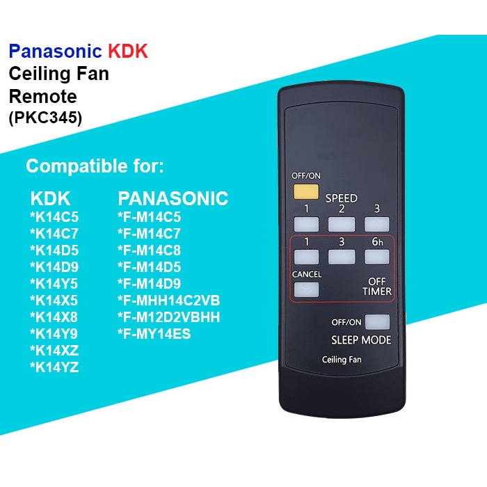 Panasonic KDK Ceiling Fan Remote Control 3 Speed 5 Speed Shopee Malaysia