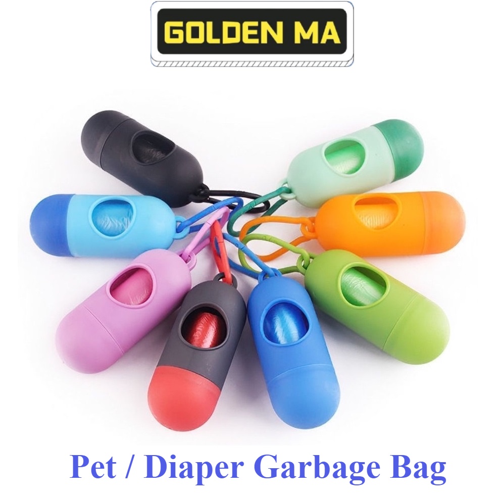 Pet Garbage Bag Mini Garbage bag Portable Diaper Disposal Poop Plastic Dispenser Refill Roll Diaper Bag #GOLDENMA