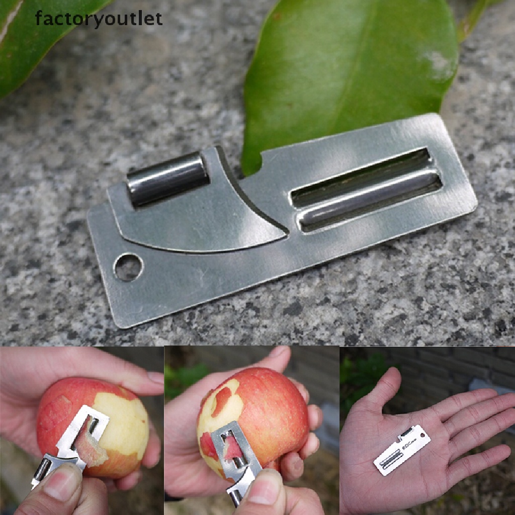 【factoryoutlet】 2" Double Peeler Stainless Steel 2 in 1 EDC Pocket Multi Tool Outdoor Can Opener Hot