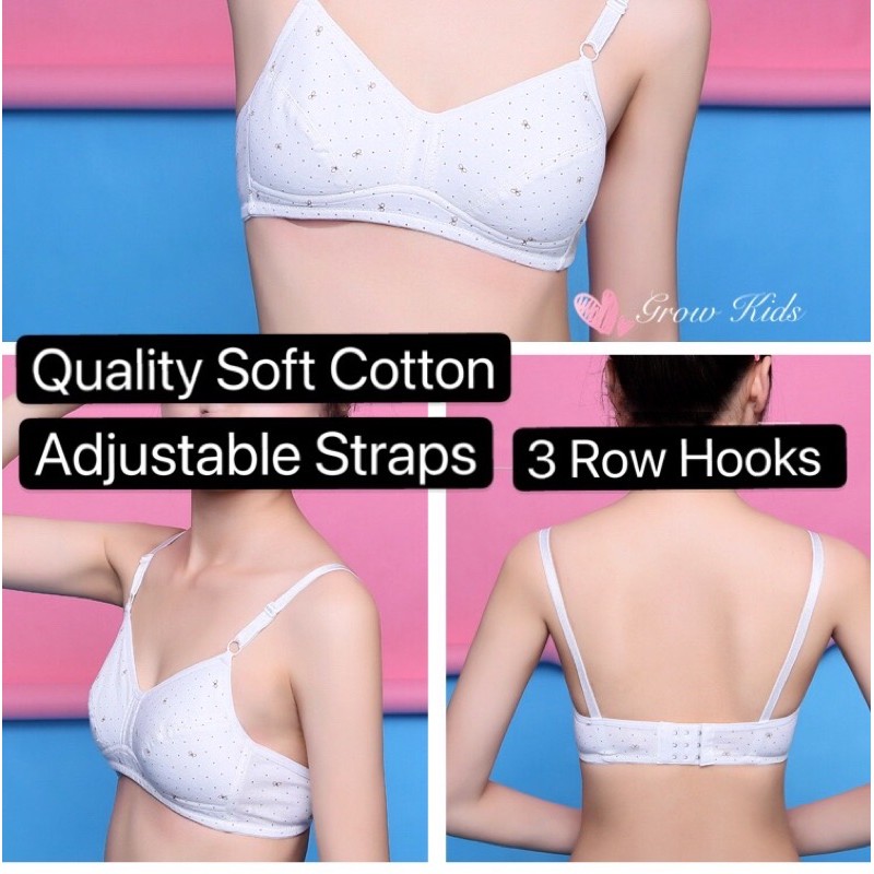 100% Girls Cotton Bra Teenager Bra Underwear 少女发育期内衣 Bra Budak Bra Tiada Span Budak Bra Remaja 少女内衣