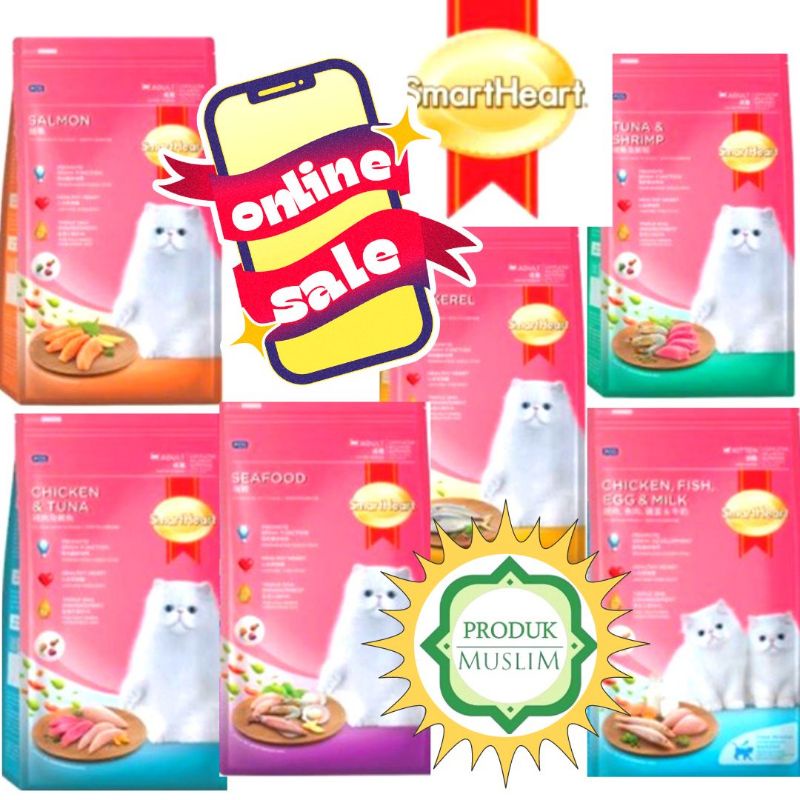 Smart Heart Dry Cat food Kibble Makanan Kucing 10kg / Smartheart (10kg