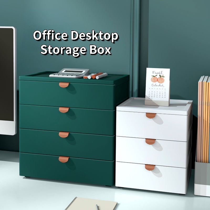 Desktop Storage Box Drawer Office File Stationery Remote Control Desk Organizer Plastic Storage