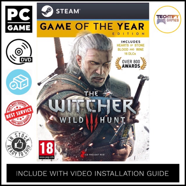 Pc Game The Witcher 3 Wild Hunt Game Of The Year Edition Offline Dvd Shopee Malaysia