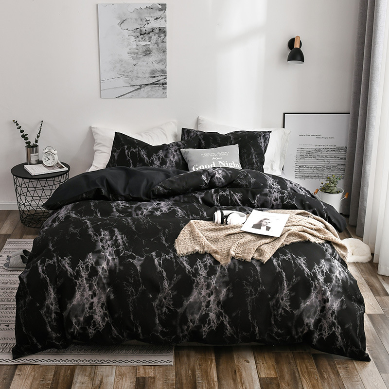 2 3pcs Bedding Set Printed Marble Bed Sets White Black Duvet Cover European Size King Queen Quilt Cover Comforter Cover Shopee Malaysia