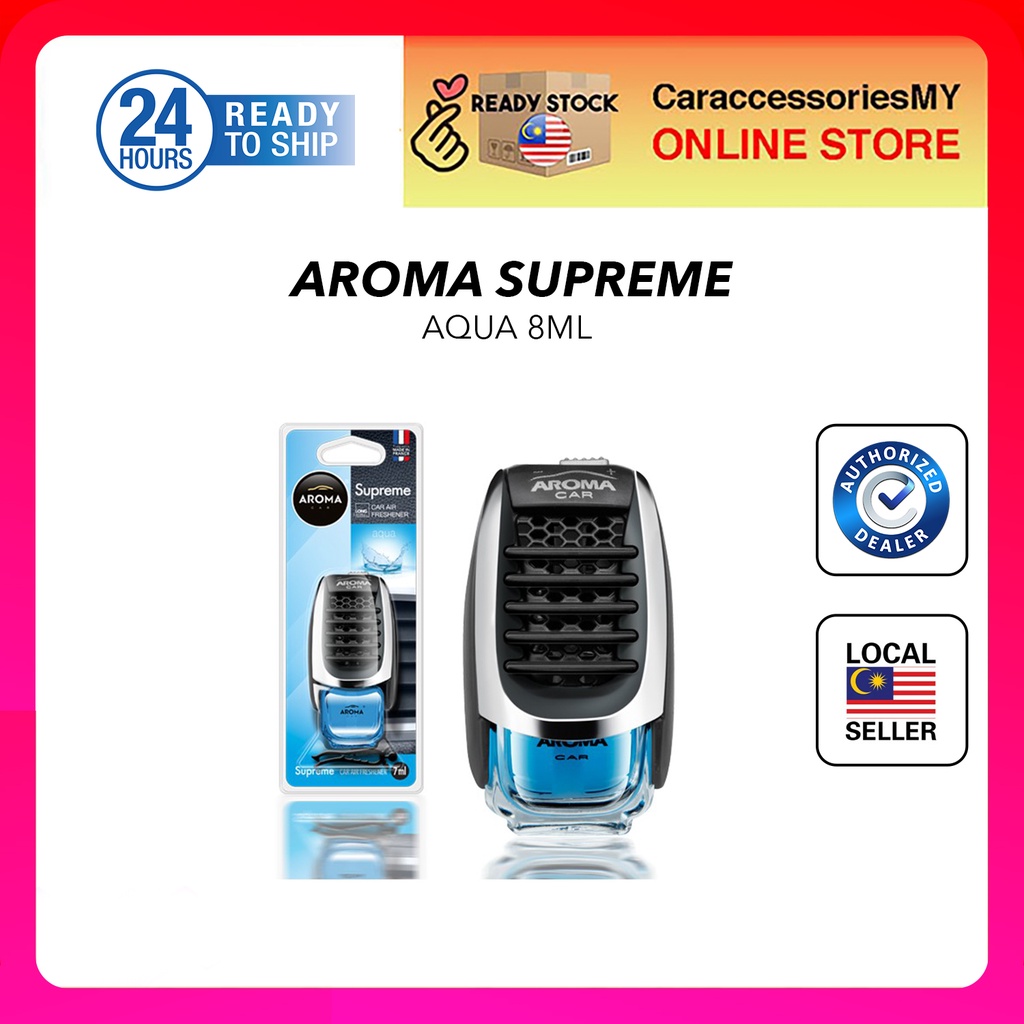 car air freshener Aroma supreme perfume scent aqua 8ml air vent fresh long last