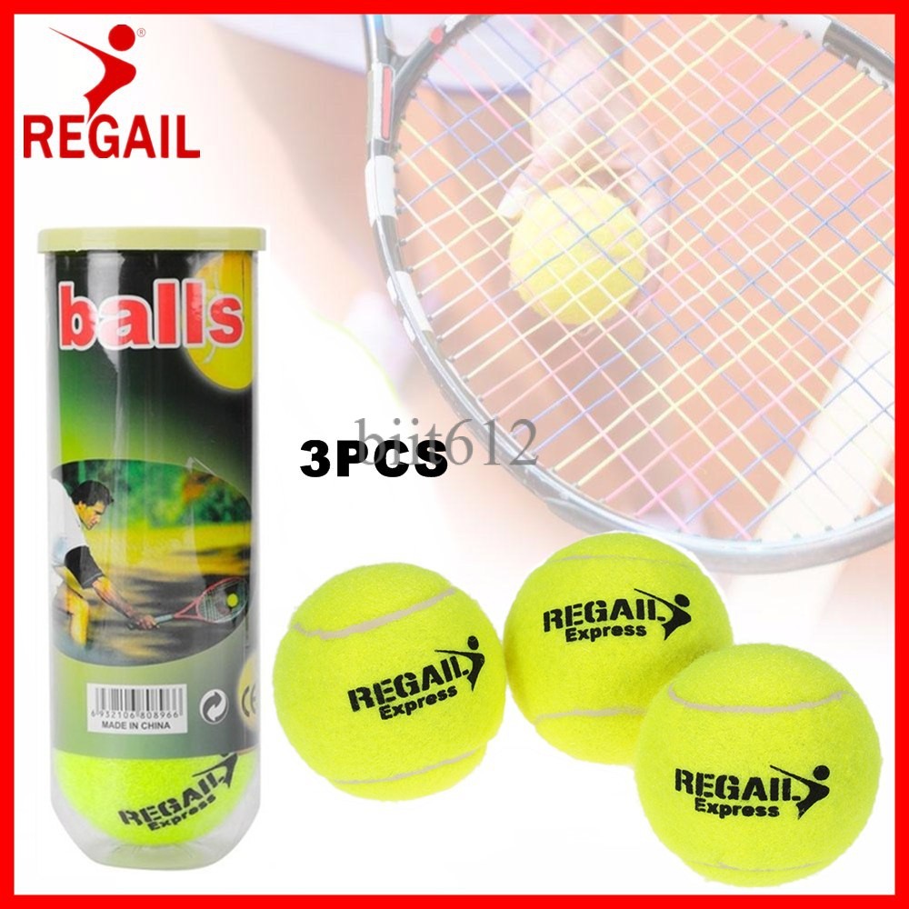 (Ready Stock) Regail 3pcs/Tube All Court Tennis Ball - High Resilience Durable Rubber Tennis Training Balls Tour Sport