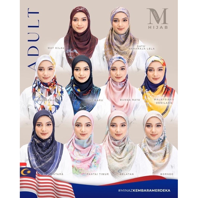 Minaz Hijab (Merdeka Edition) Ogos 2022 - Malaysiaku Gemilang | Shopee ...